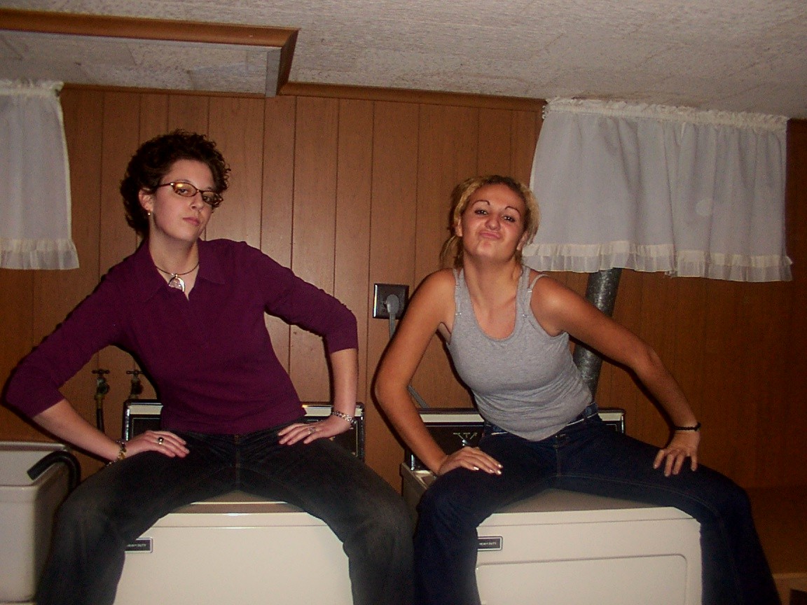 Me and Adrijana posin' on top of washer and dryer!